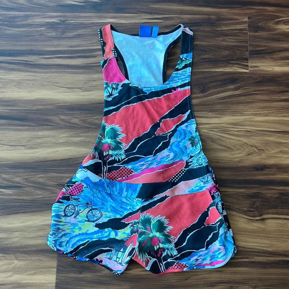 Vibrant Multicolor Sleeveless one piece shorts..new